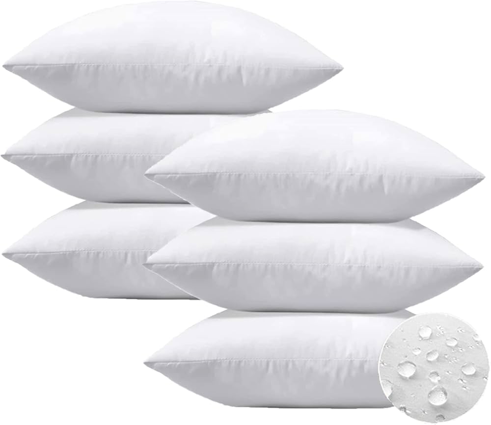 Outdoor Throw Pillow Inserts Pack Of 8 Waterproof Pillow Inserts Square Pillow Stuffers Decorative Sofa Pillow Insert For Bed Couch Sham Cushion Stuffer (18 X 18 Inch) : Home & Kitchen