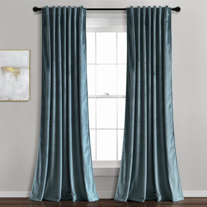 Velvet Solid Room Darkening Thermal Curtain Panels