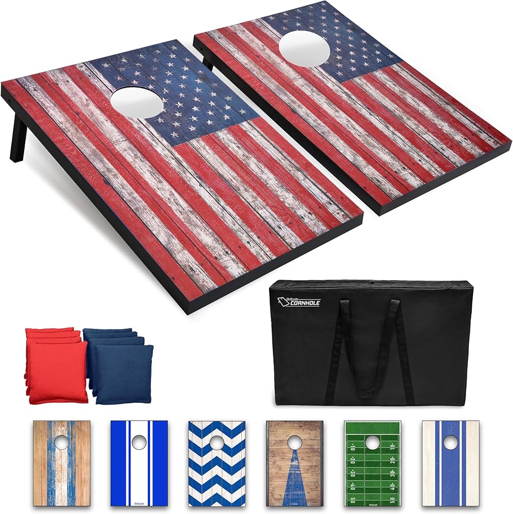 Gosports 3 X 2 Ft Rustic Design Cornhole Game Set - Includes Two 3 X 2 Ft Boards