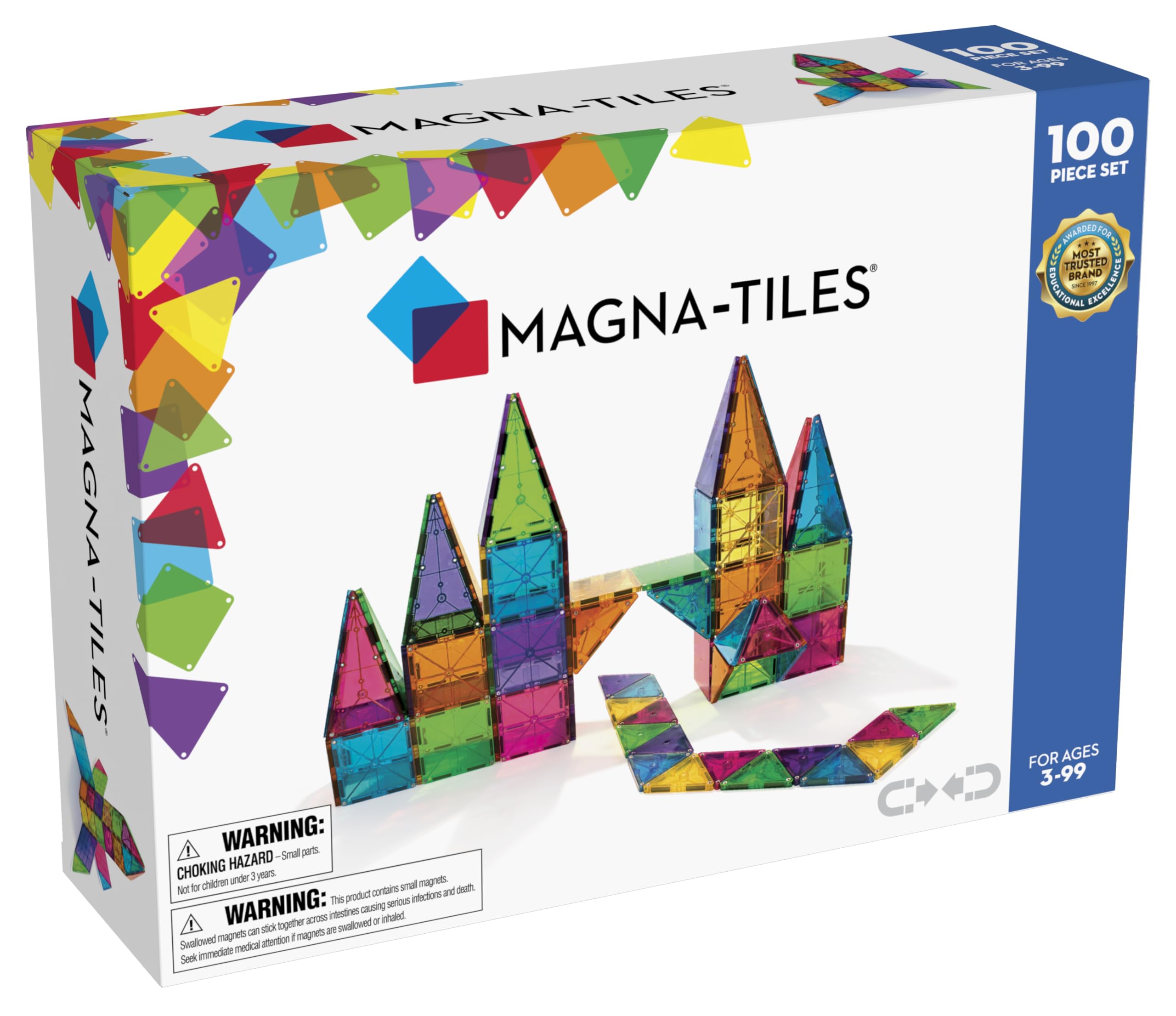 Magna-tiles Classic 100-piece Magnetic Construction Set