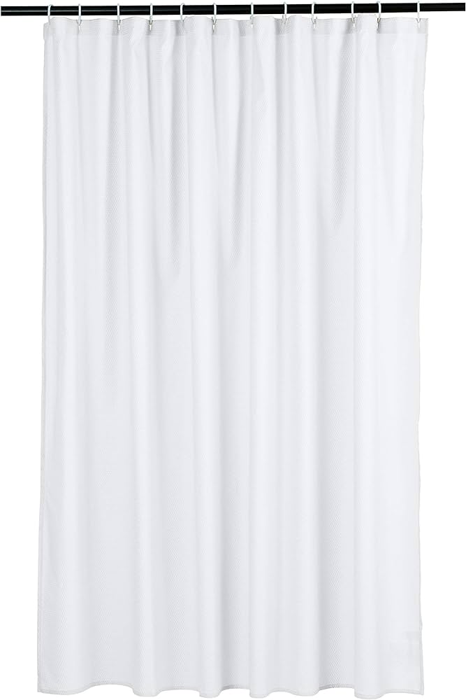 Basics Lightweight Super Soft Easy Care Microfiber Waffle Texture Shower Curtain