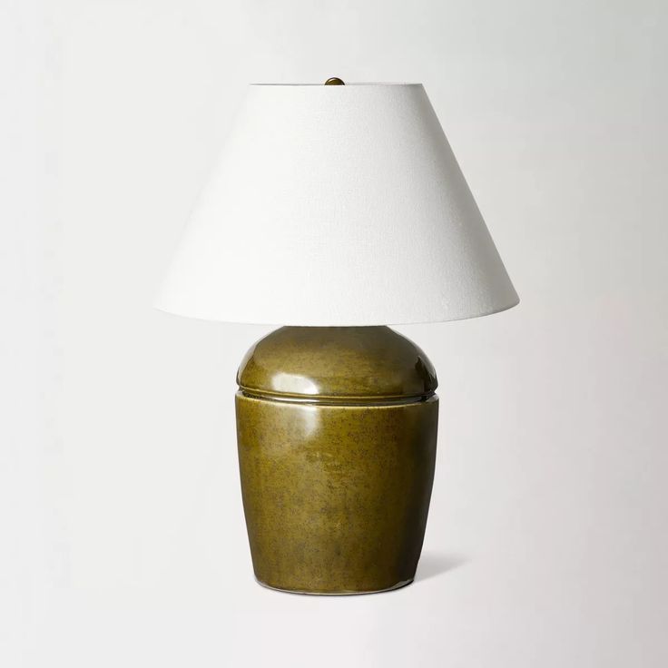 Medium High Gloss Ceramic Table Lamp Green - Threshold™ Designed With Studio Mcgee