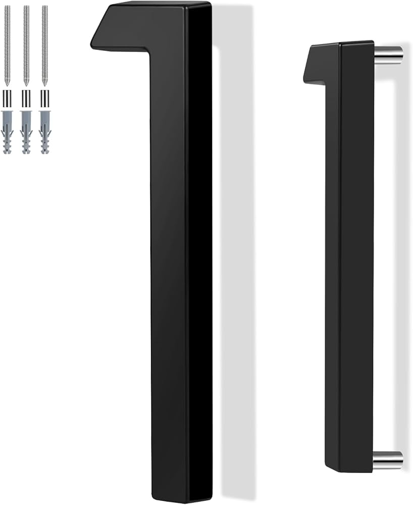 6 Inch Floating House Number Metal Modern Anti-rust House Address Numbers For Outside With For Mailbox Yard Home Front Door Zinc Alloy Black