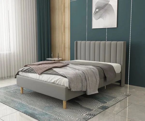 George Oliver Deeb Luxury Corduroy Upholstered Platform Bed Frame Modern Wingback Designno Box Spring Needed Noise Free