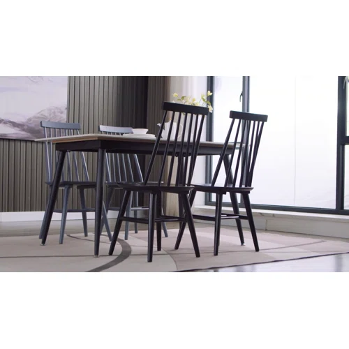 Alvie 17 Wide Modern Farmhouse Windsor Back Solid Wood Dinning Chairs