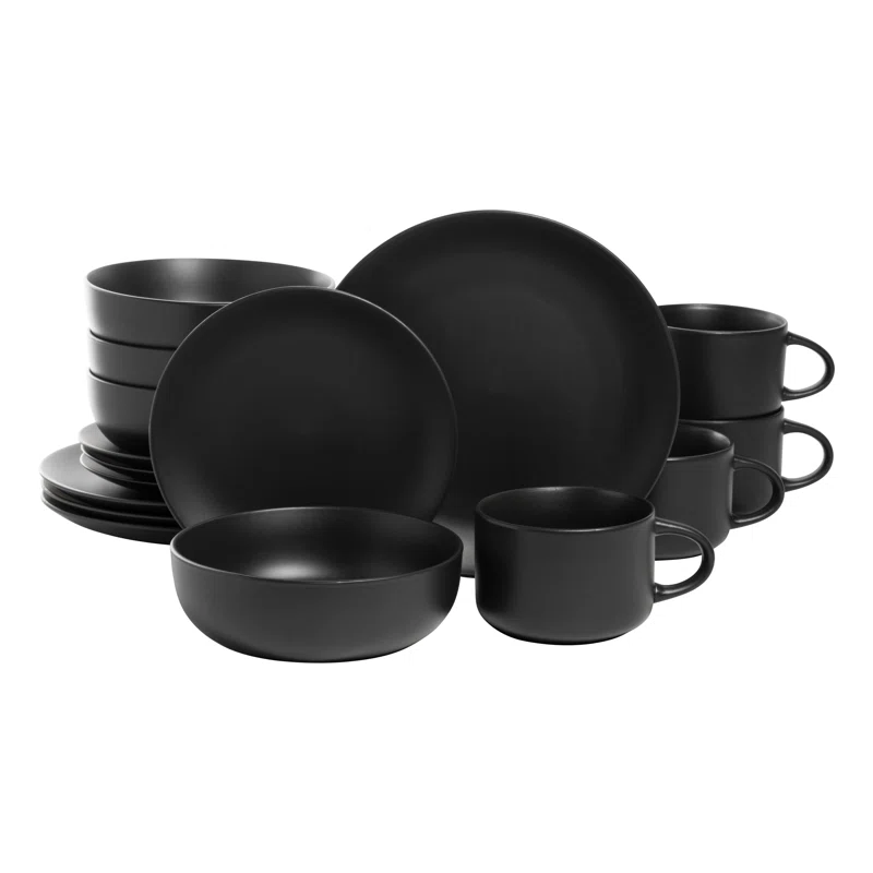 Ten Strawberry Street Wazee Matte 16 Piece Dinnerware Set Service For 4