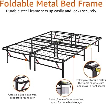 Basics Foldable Metal Platform Bed Frame