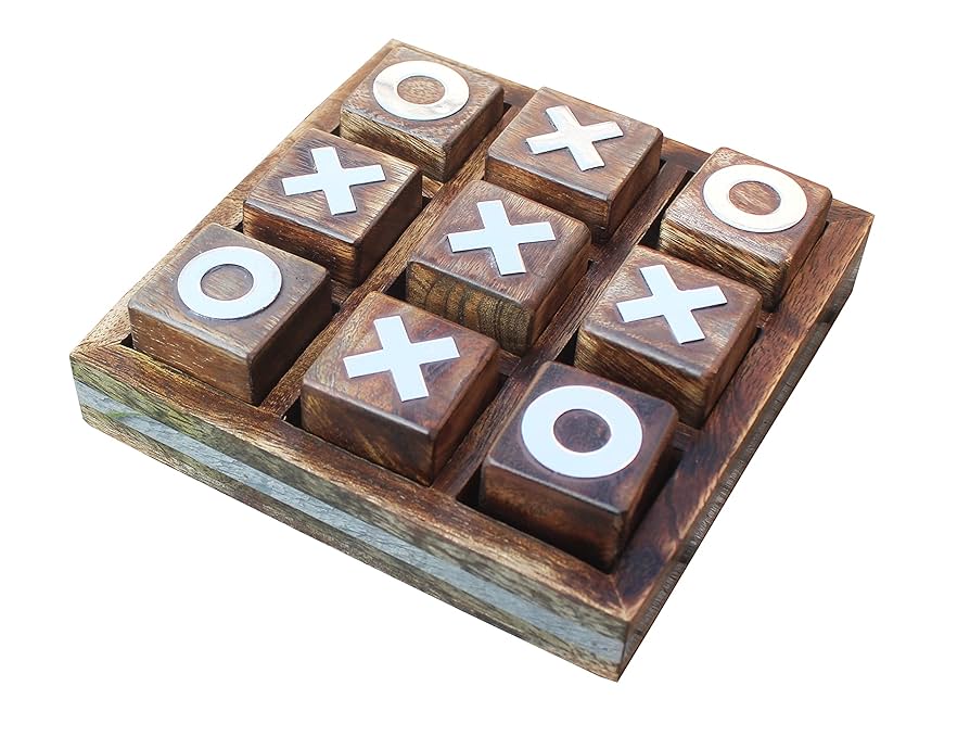 Rustic Wooden Tic Tac Toe Game