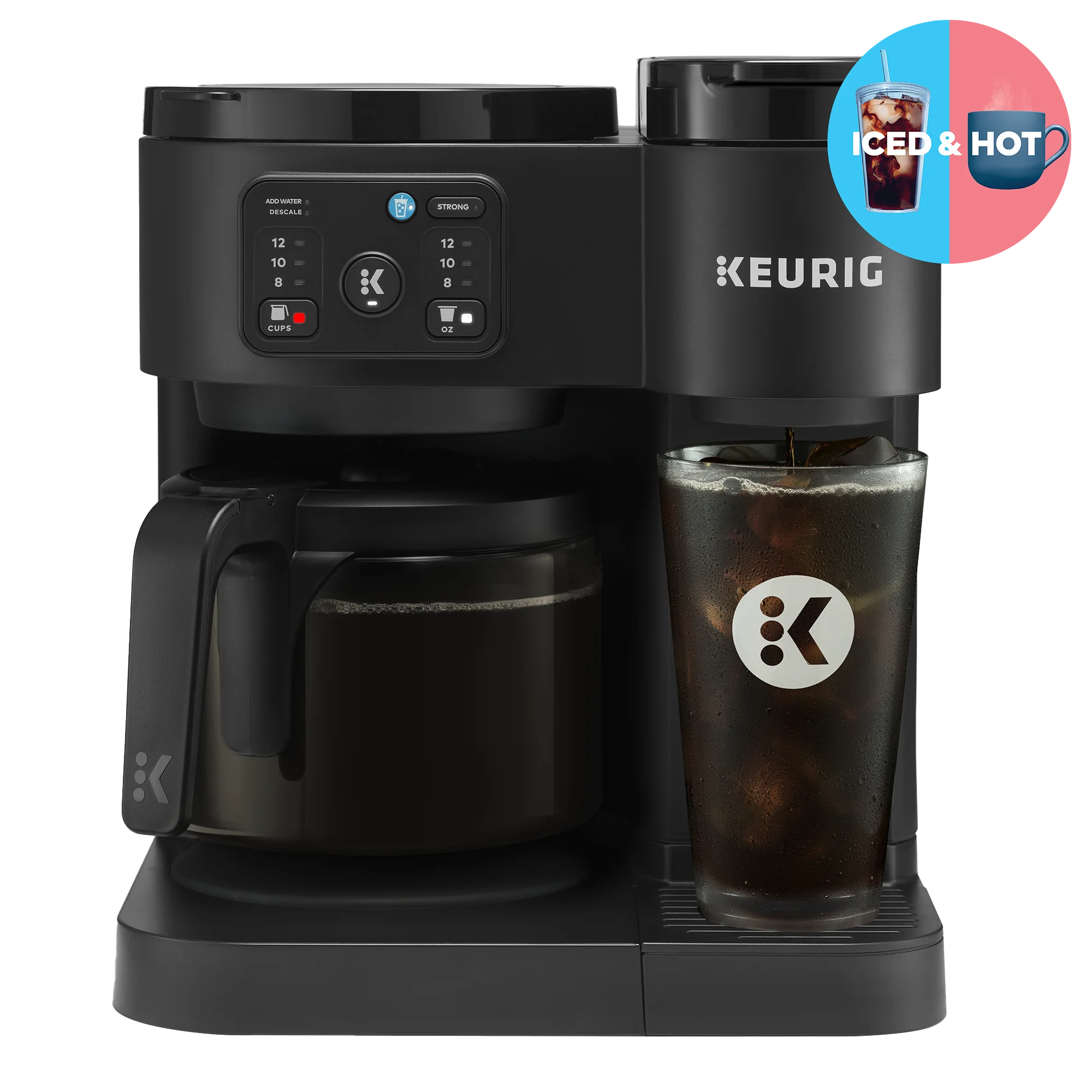 Keurig K-duo Essentials, Hot & Iced Single-serve K-cup Pod Coffee Maker & Carafe, Black