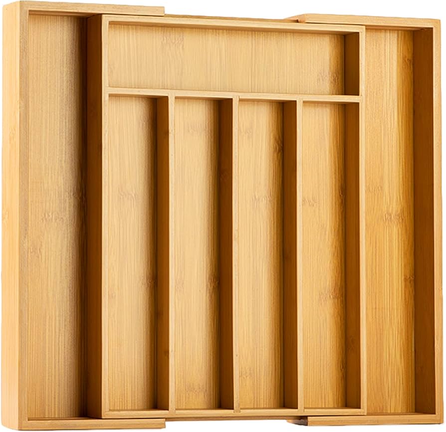 Silverware Organizer Kitchen Drawer Organizer Expandable Bamboo Utensil Holder Cutlery Tray For Kitchen Utensil And Flatware Bedroom Office
