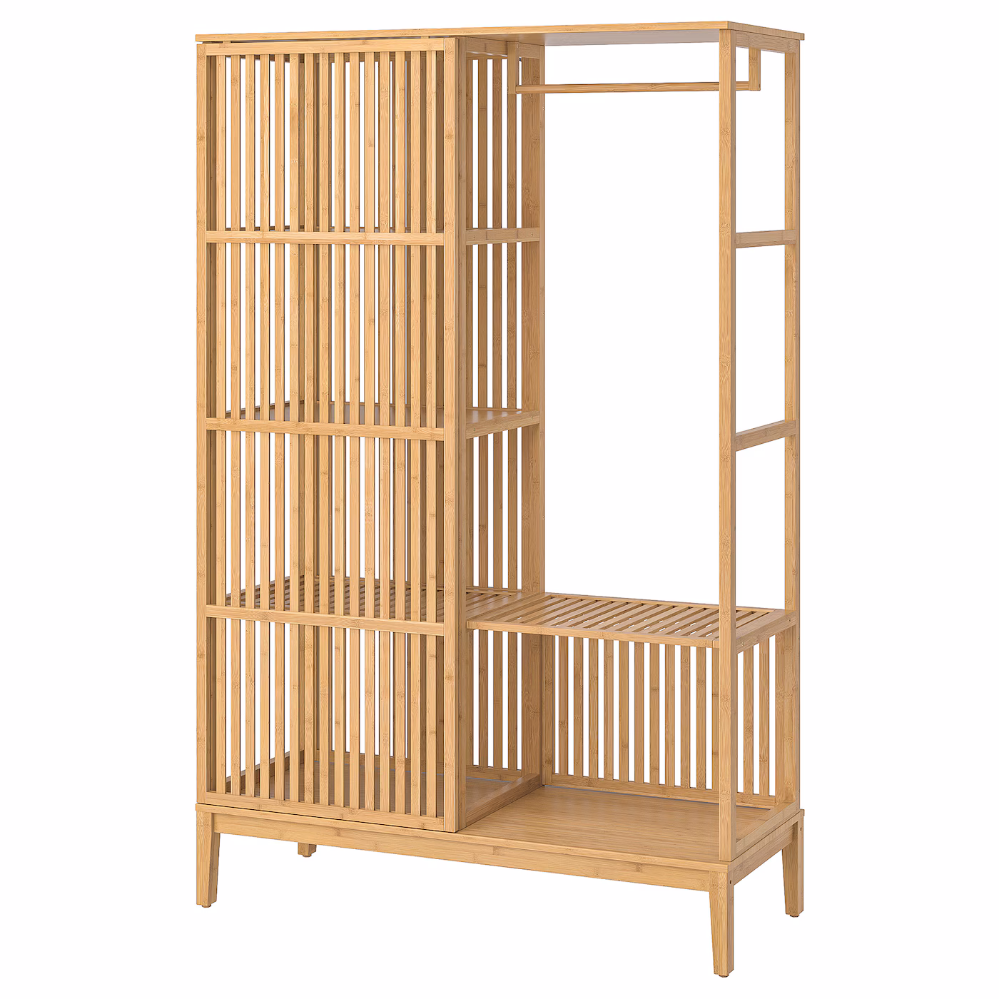 Nordkisa Open Wardrobe With Sliding Door, Bamboo, Width: 47 1/4" Height: 73 1/4". Find It Here