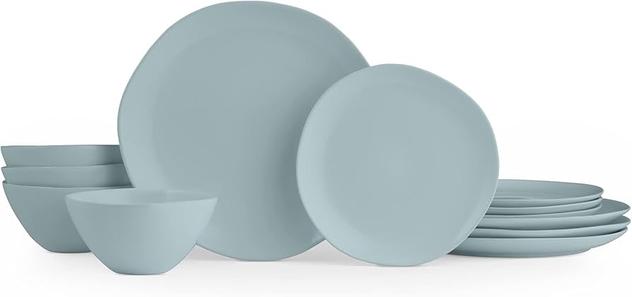Portmeirion Sophie Conran Arbor Organic Shape Stoneware | 12 Piece Dinnerware Set Service For 4 | Dinner Plate