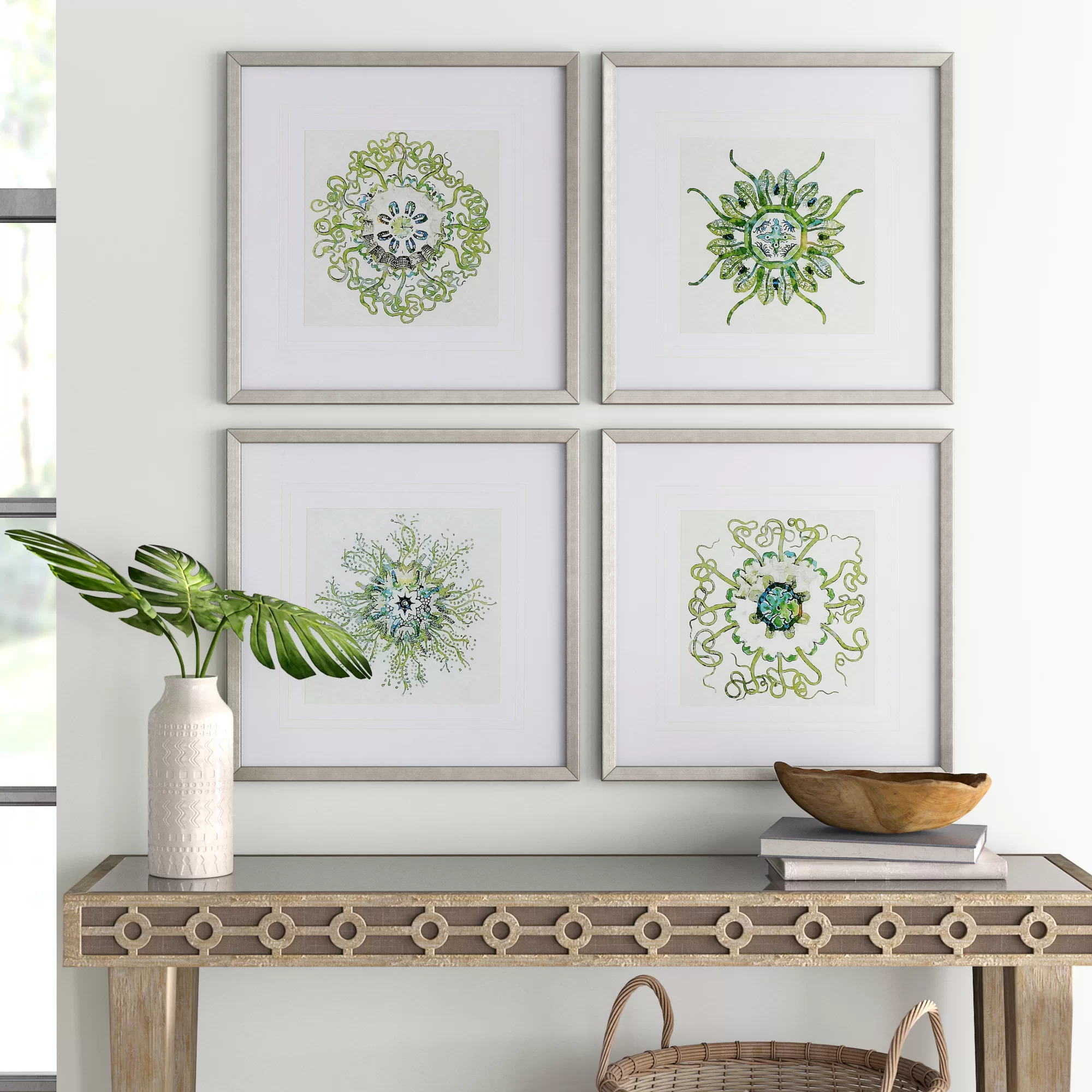 Mistana Organic Symbols By Grace Feyock 4 Piece Picture Frame Print Set