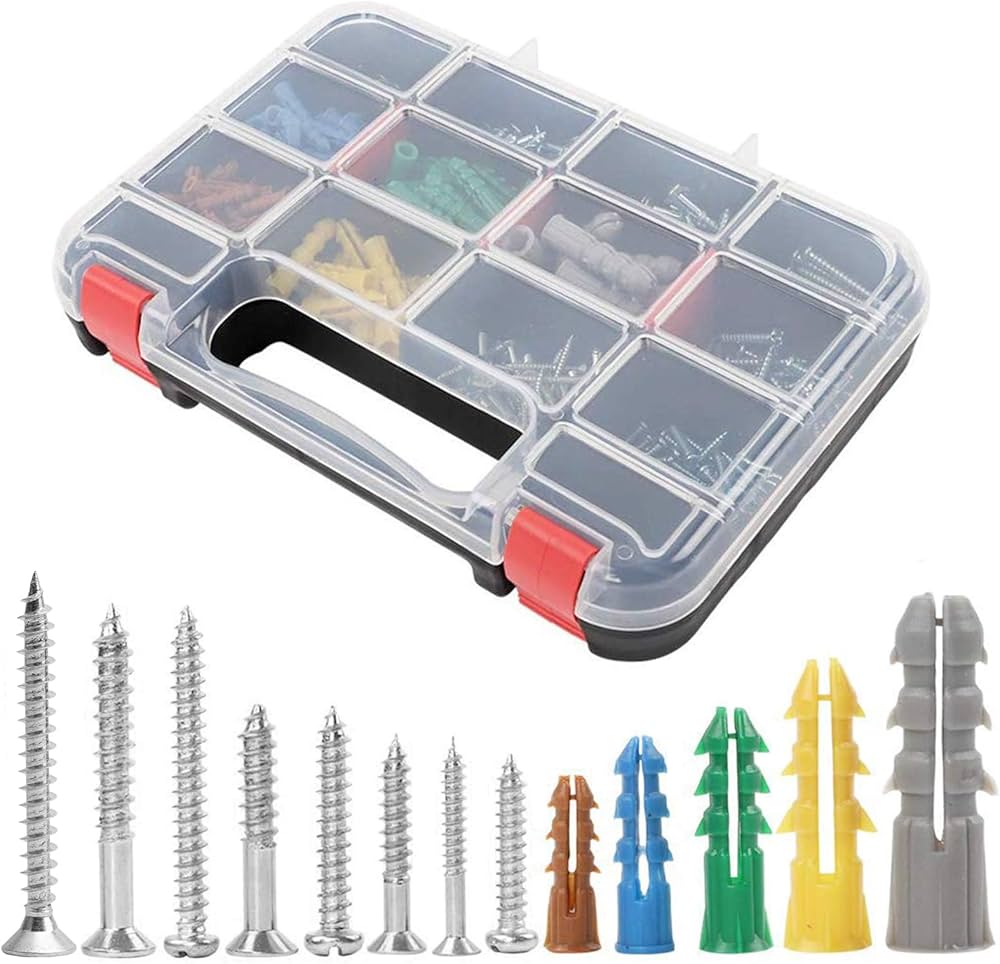 370pcs Plastic Drywall Wall Anchors Kit With Screws