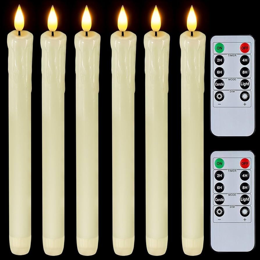 Homemory Real Wax Led Flameless Taper Candles With Remote Timer