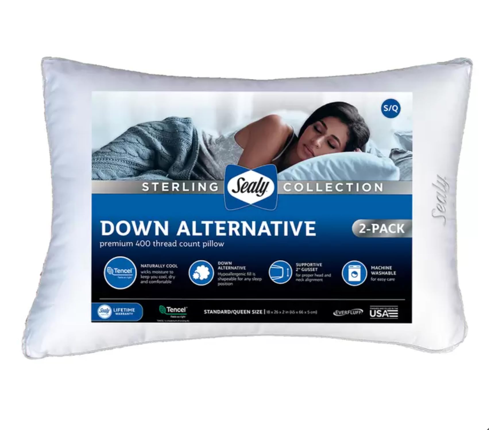 Sealy Sterling Collection Down-alternative Pillow, 2-pack