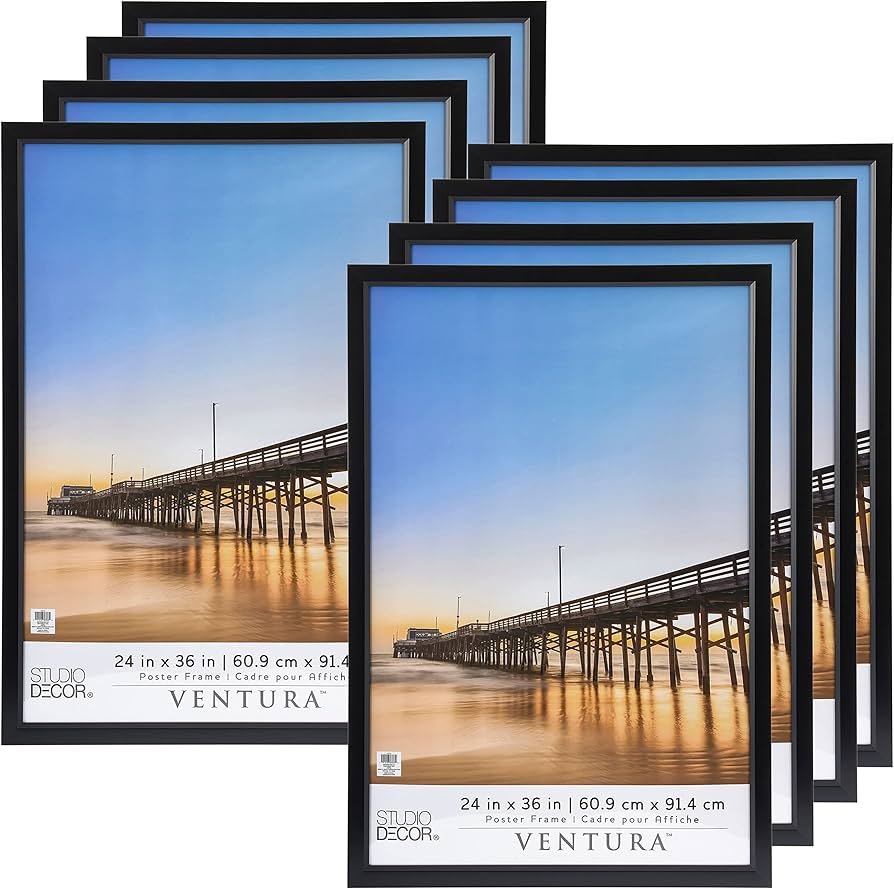 20" X 30" 1" Profile Poster Frame Black - Room Essentials™: Modern Style, Plastic Material, Wall Mount