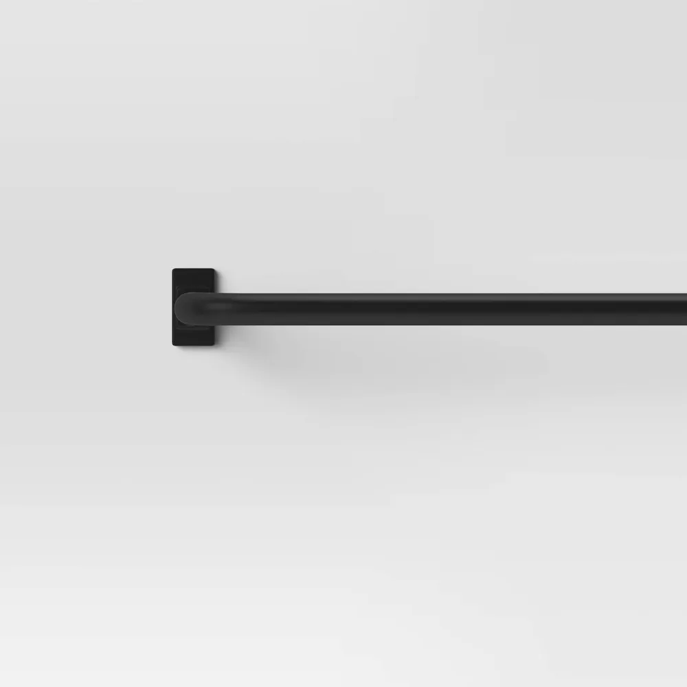 66"-120" Blackout Rounded Curtain Rod Black - Threshold