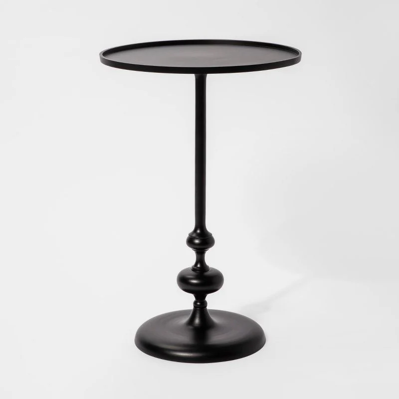 Londonberry Turned Accent Table Large Black - Threshold™: Sleek Aluminum, No Assembly Required