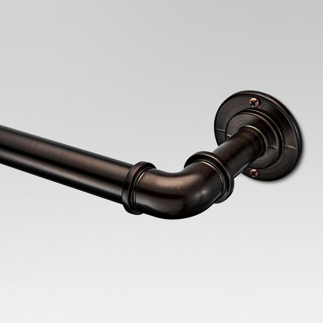 66"-120" French Pipe Curtain Rod Bronze - Threshold