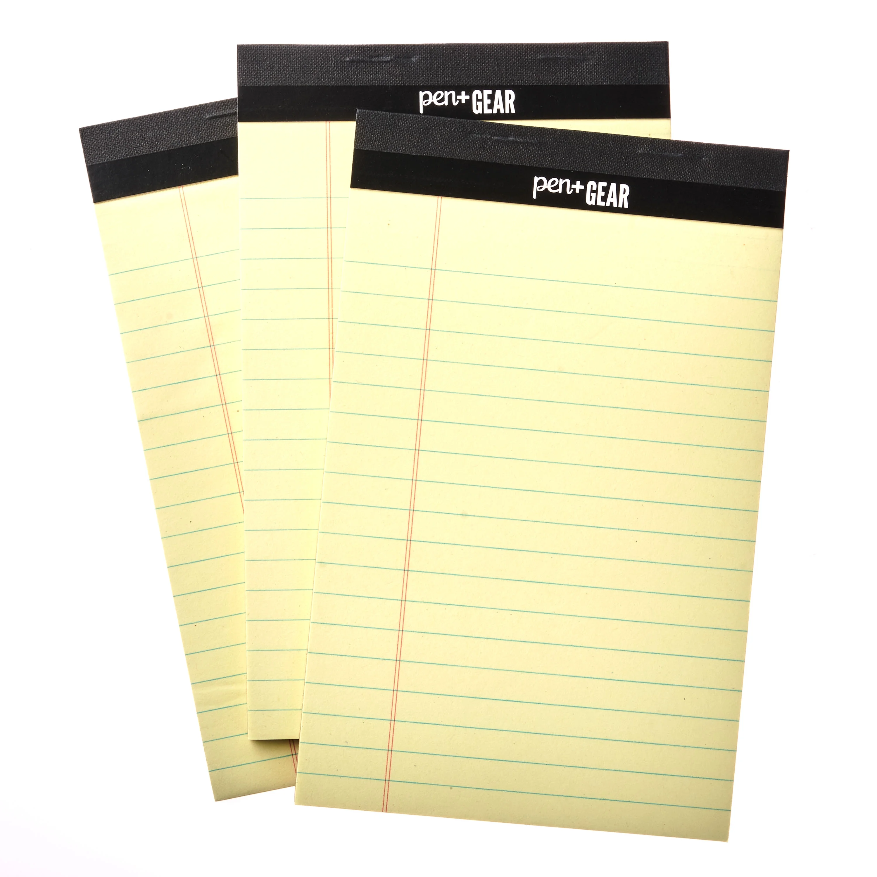 Pen+gear Jr. Legal Pads, Canary Color Paper, 5" X 8", Wide Ruled, 50 Sheets, 3 Count Per Pack