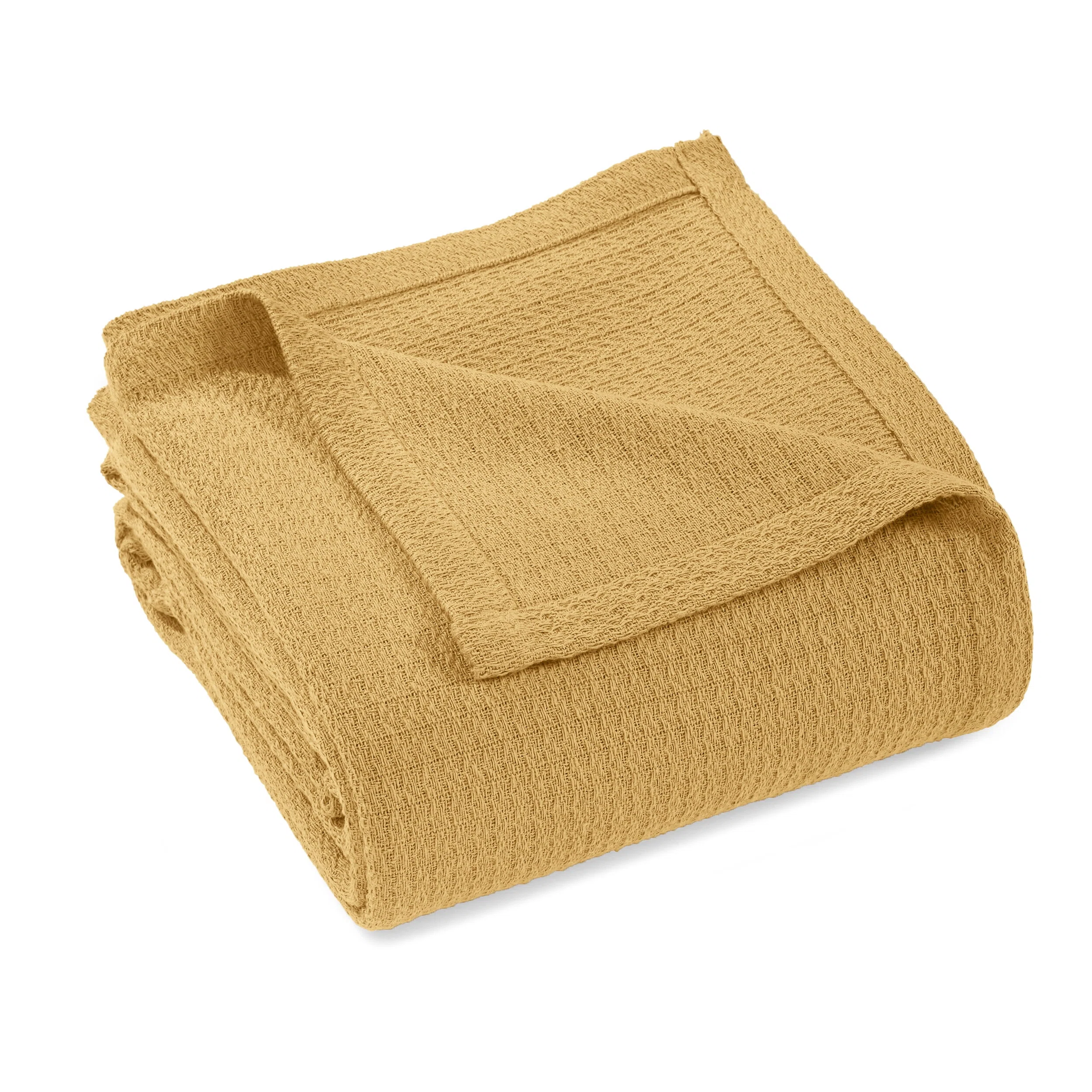 Superior Waffle Weave Honeycomb Knit Soft Textured All Season Cotton Blanket