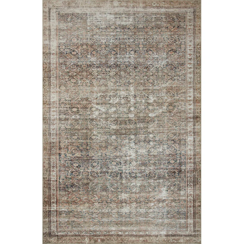 Chris Loves Julia X Loloi Jules Oriental Power Loomed Polyester Area Rug In Ink Terracotta