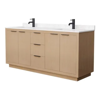 Wyndham Collection Maroni 72" Light-vein Wood Double Bathroom Vanity In Natural - Transitional - Bathroom Vanities And Sink Consoles - By Modern Bathroom Hms Stores Llc