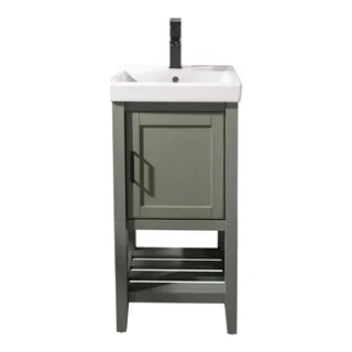 18" Pewter Green Sink Vanity - Transitional - Bathroom Vanities And Sink Consoles - By Legion Furniture