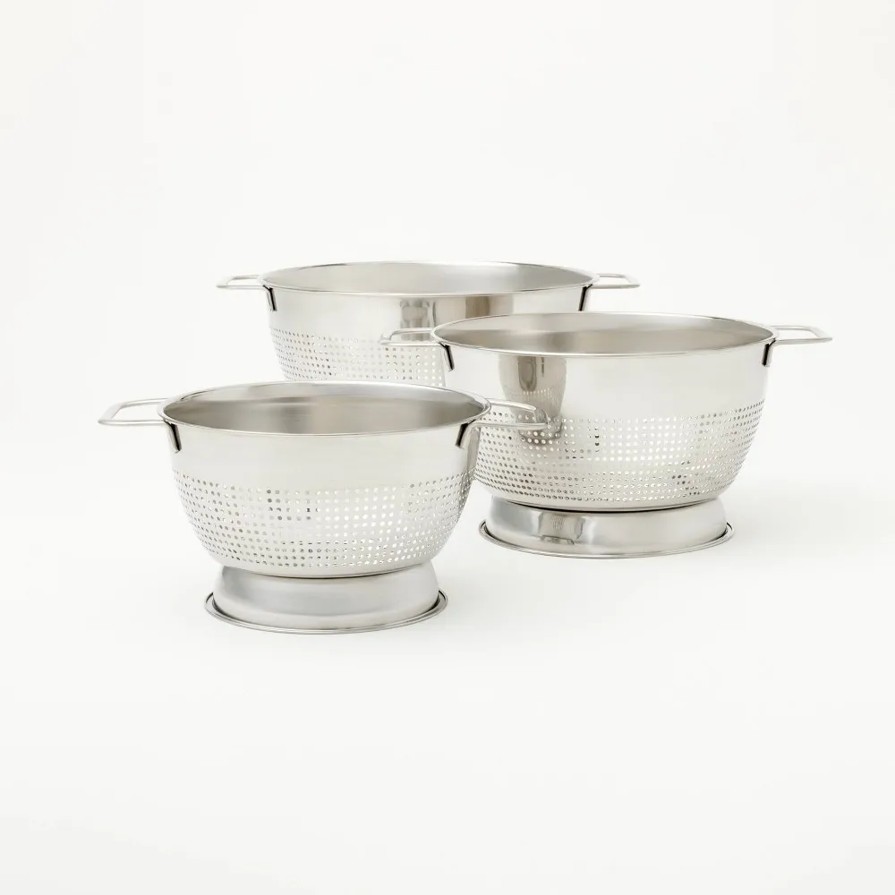 5qt Stainless Steel Colander Silver - Figmint