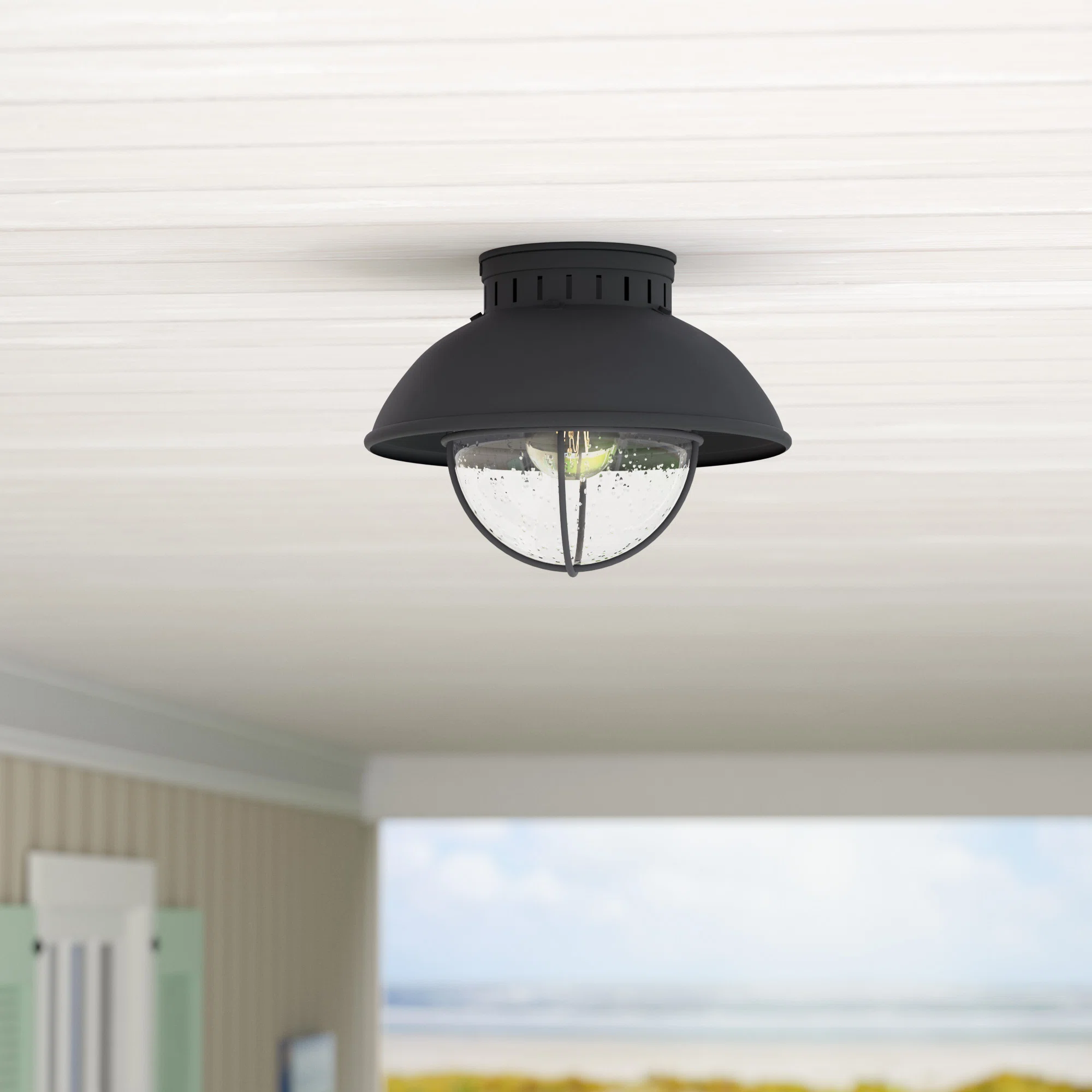 Beachcrest Home Emestine Hardwired Outdoor Flush Mount