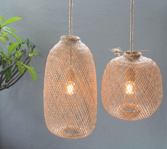 Bamboo Pendant Light Handmade Wooden