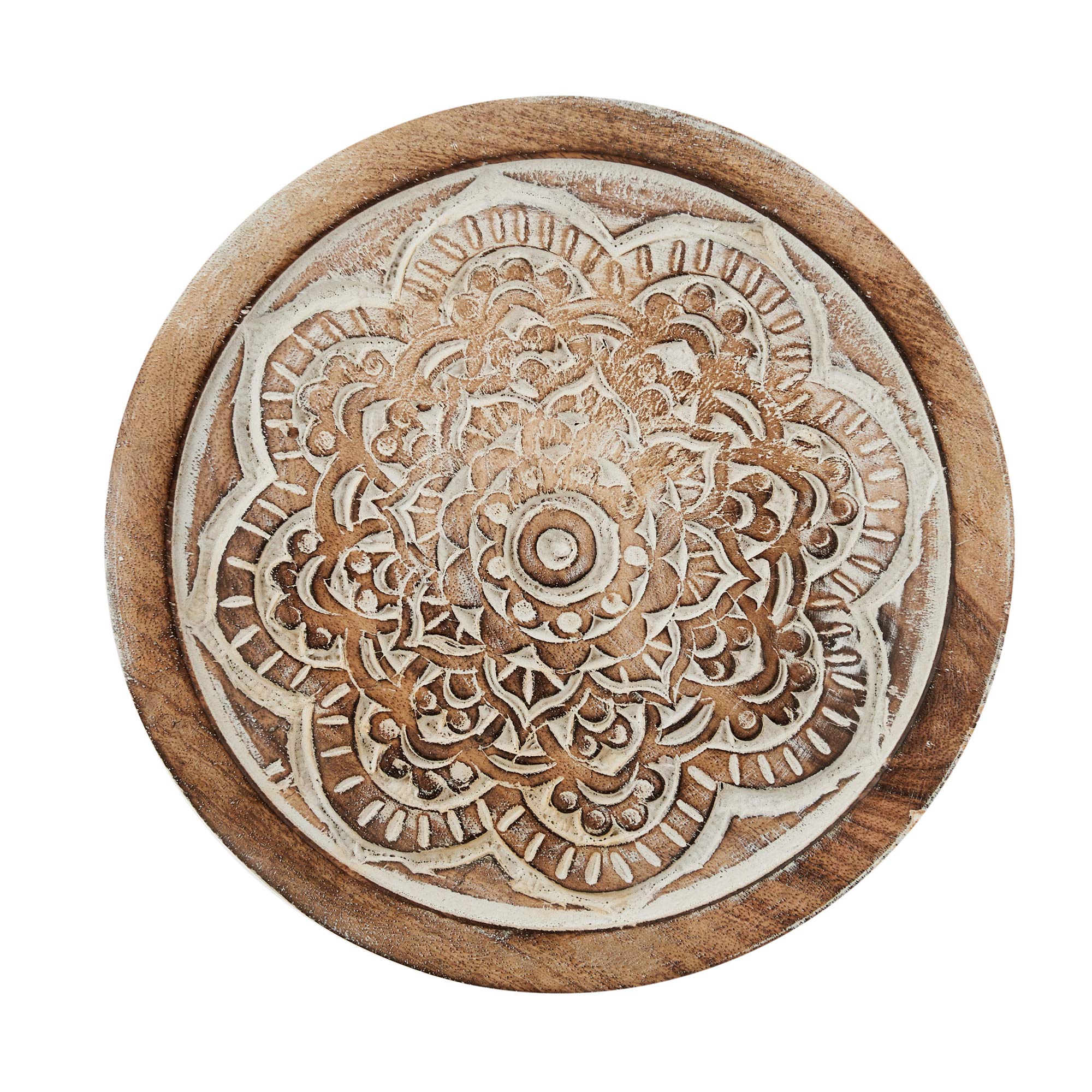 Set Of 2 Wooden Trivets For Hot Dishes Pots And Pans Tea Pot Holders Nonslip Heat Resistant Kitchen Counter Accessories For Table Countertops (md01) 8" Diameter Mandala Design: Home & Kitchen