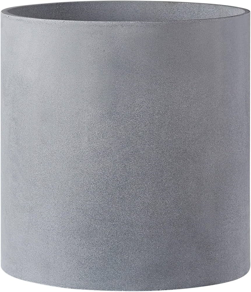 Faithland Plant Pot 14 Inch - Perfectly Fits Mid-century Modern Plant Stand - Drainage Plug And Drainage Mesh Screen - Gray Planter Pot. : Patio
