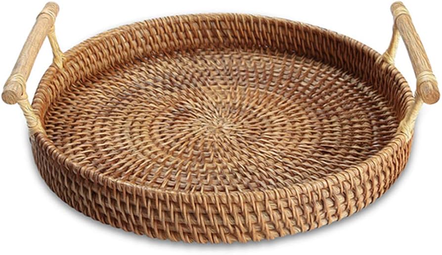 Handmade Rattan Round Woven Basket