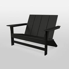 Moore Polywood Patio Loveseat - Black - Threshold™: Durable Outdoor Furniture, Weather-resistant Design