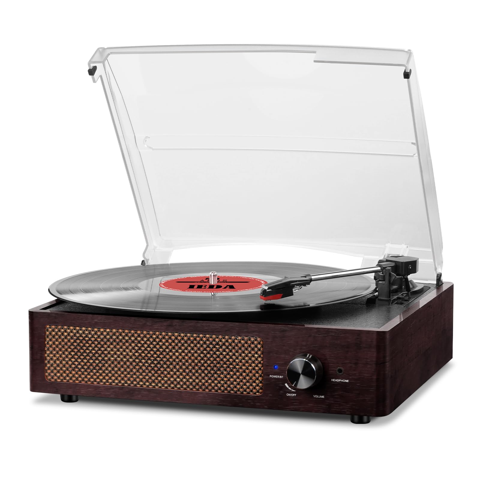 Record Player Turntable With Built-in Bluetooth Receiver & 2 Stereo Speakers