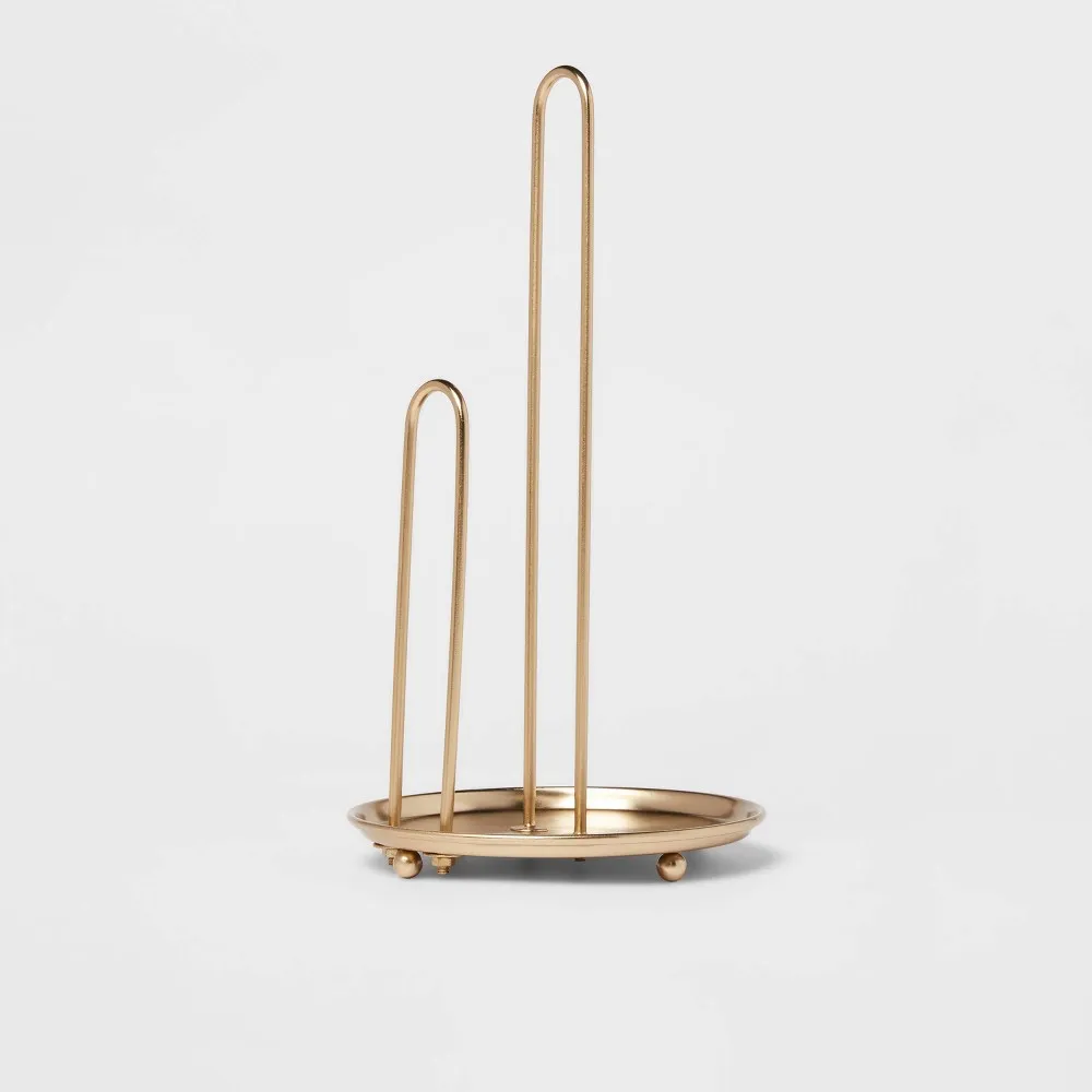 Delavan Collection Metal Wire Paper Towel Holder Gold - Threshold