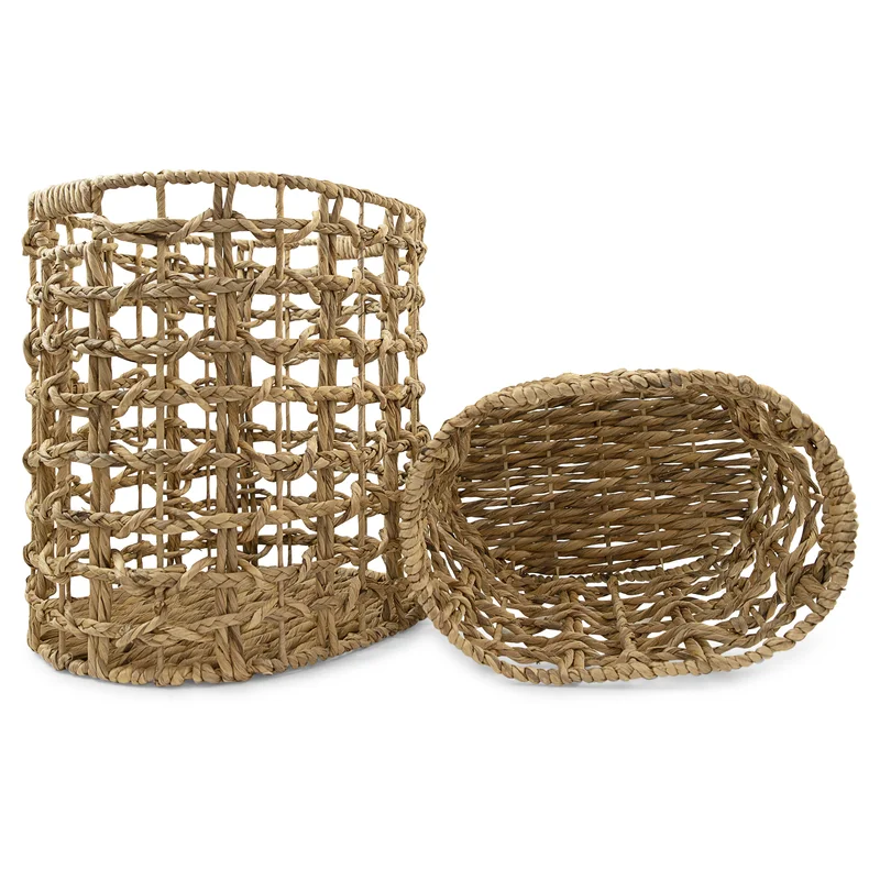 Bayou Breeze Open Weave Water Hyacinth Basket Set Set Of 2