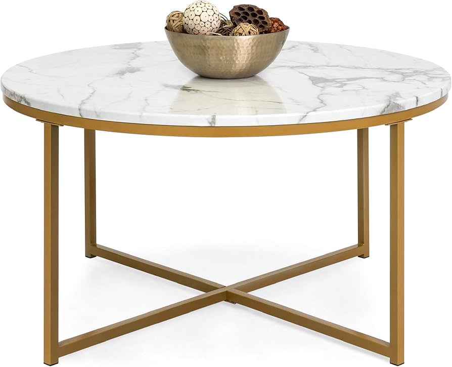 Best Choice Products 36in Faux Marble Accent Table