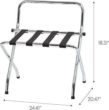 Iris Usa Steel Folding Foldable Luggage Rack Suitcase Stand Shelf With Support Bar