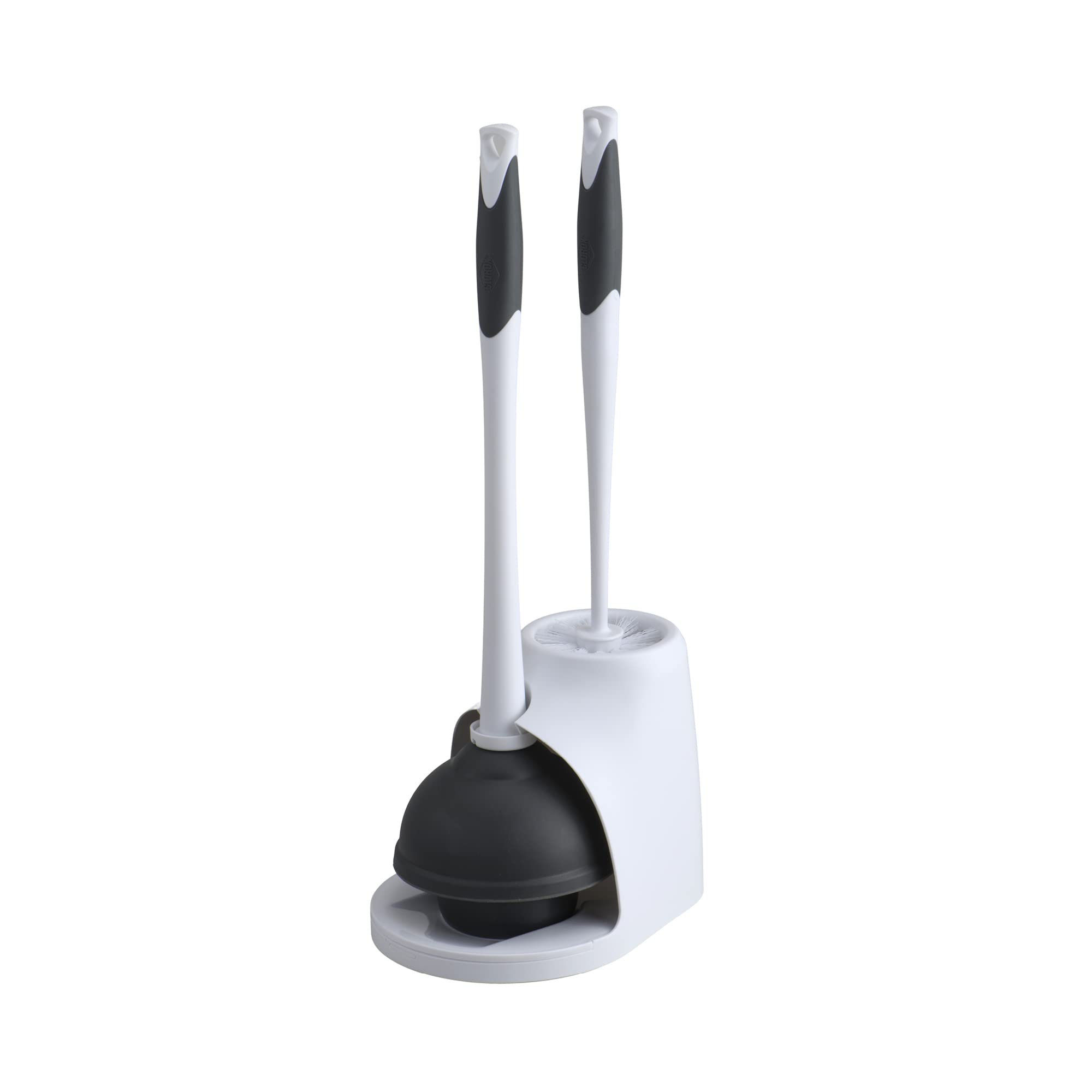 Clorox Toilet Bowl Brush & Plunger Combo Set With Storage Caddy