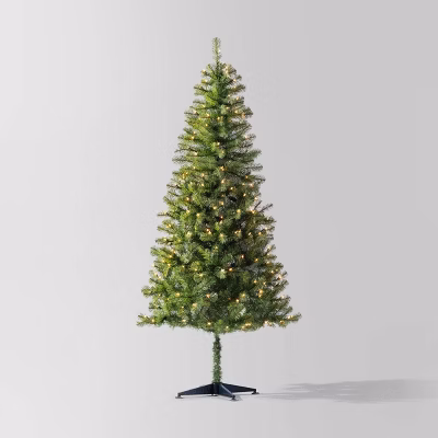 6.5' Pre-lit Alberta Spruce Artificial Christmas Tree Clear Lights - Wondershop™: Indoor Flame-resistant Decoration