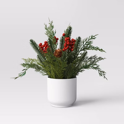Christmas Holiday Mix Mini Arrangement Artificial Plants - Room Essentials