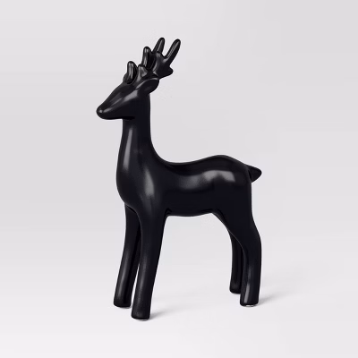 Ceramic Standing Deer Christmas Animal Figurine - Wondershop™ Black