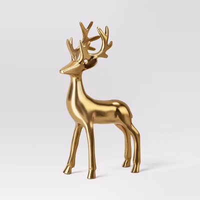 Christmas Standing Deer Gold - Threshold