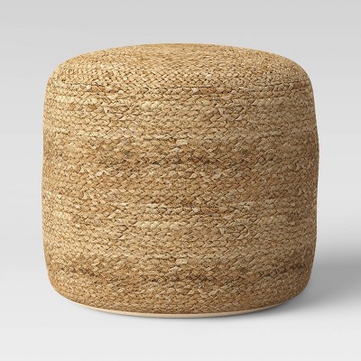 Jada Woven Pouf Natural - Threshold™: Round, Textured, Foam Bead Filled, No Assembly Required