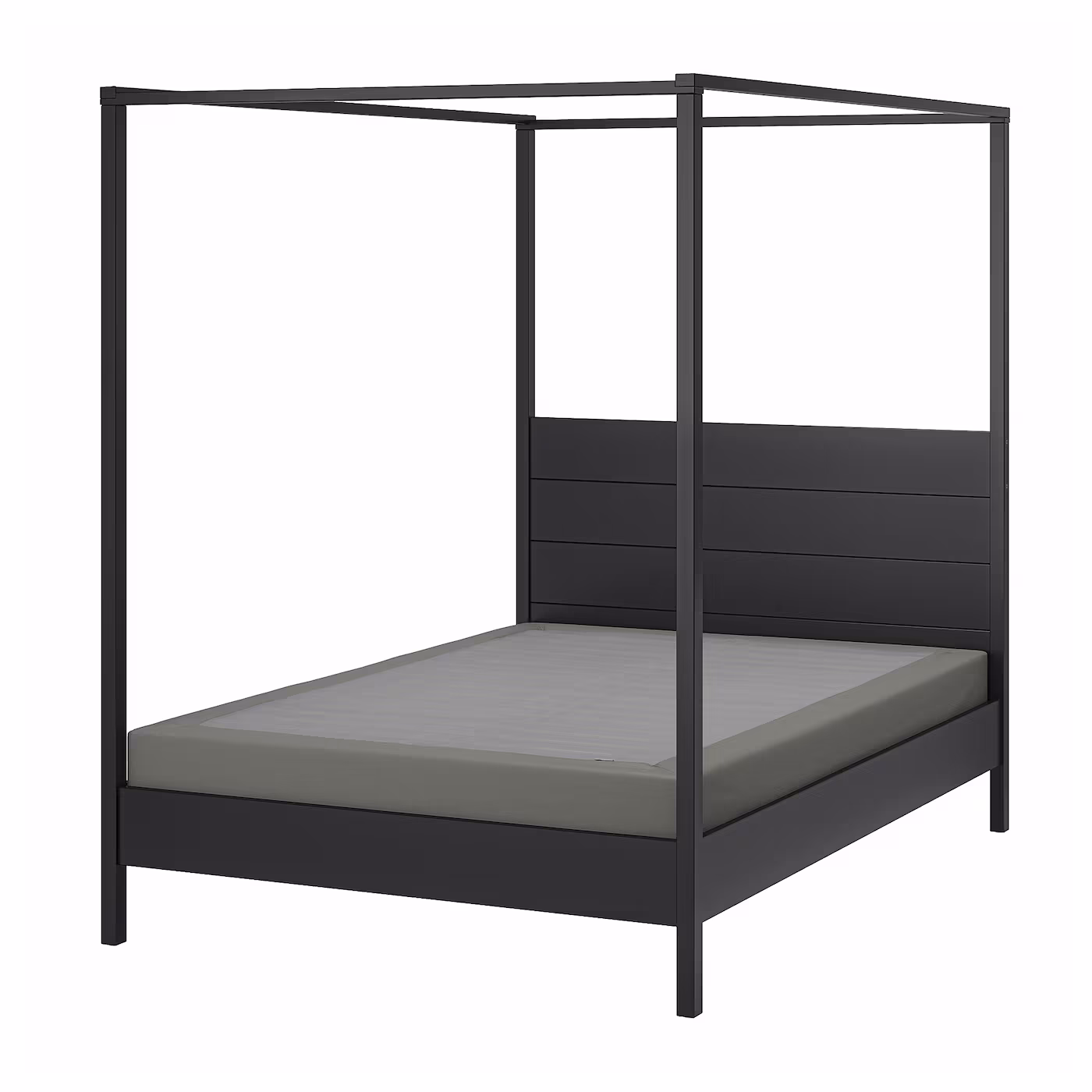 Yttervåg Four-poster Bed Frame - Black/lyngör Dark Gray