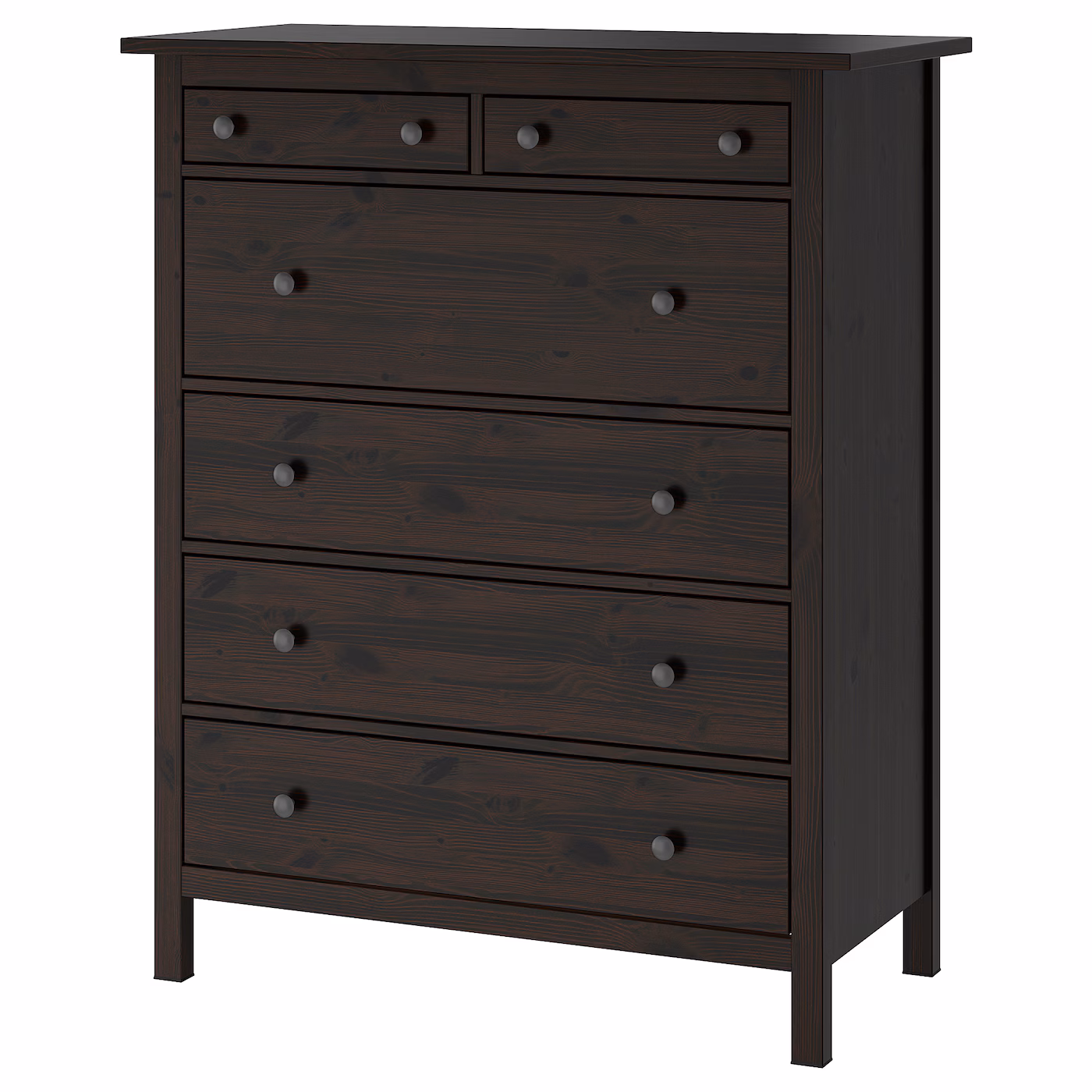 Hemnes 6-drawer Chest, Black-brown, 421/2x515/8