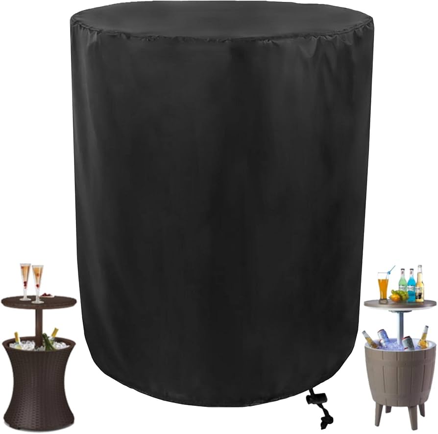 Keter Pacific Cool Bar Outdoor Patio Furniture And Hot Tub Side Table With 7.5 Gallon Beer And Wine Cooler